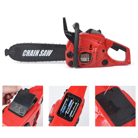 Игрушечная бензопила без батареек со световыми и звуковыми эффектами