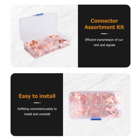 Комплект для обжима проводов с медными кольцевыми наконечниками открытого типа OT 10A 20A 30A 40A 50A (в упаковке 70 штук)