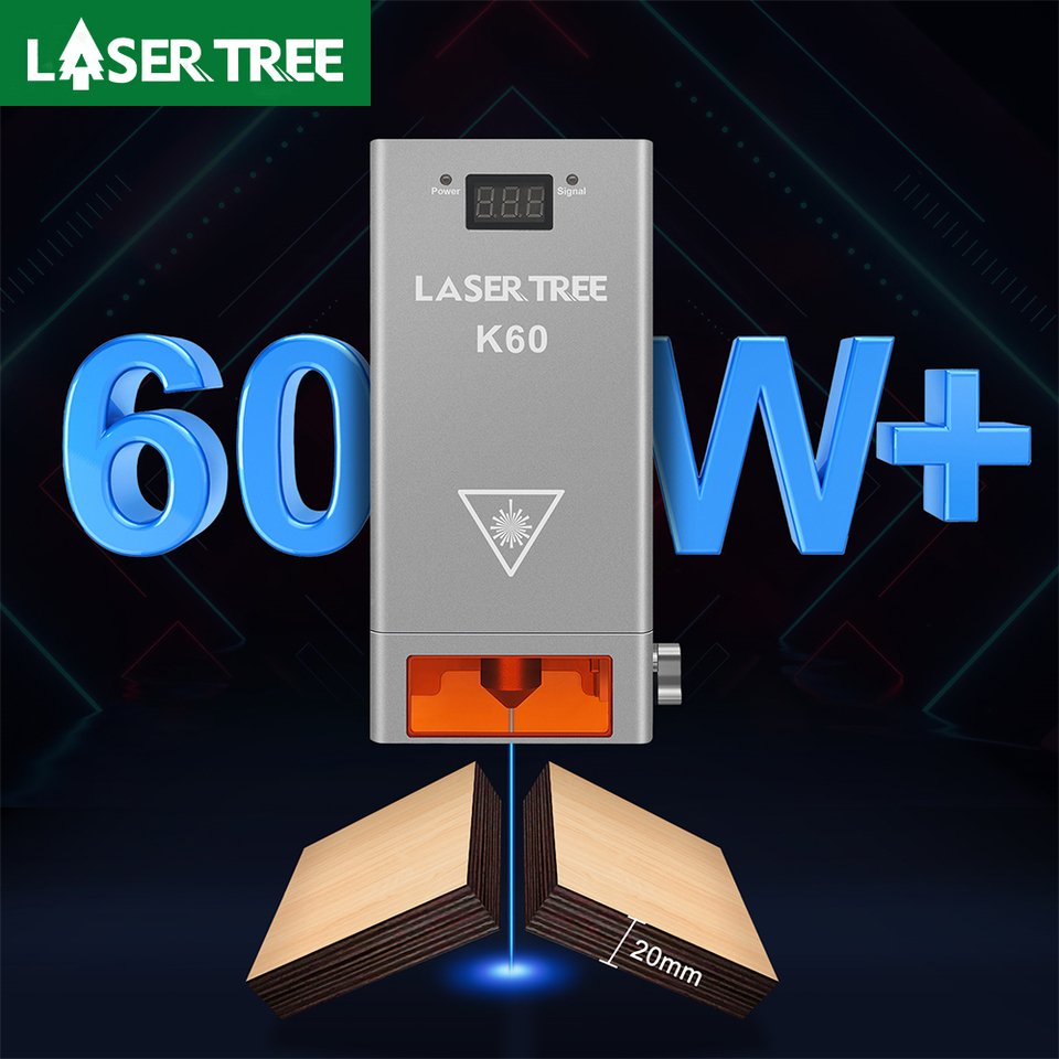 

LASER TREE K60 оптическая мощность 60 Вт лазерная головка регулируемая 20 Вт/40 Вт модуль питания для лазерного гравера