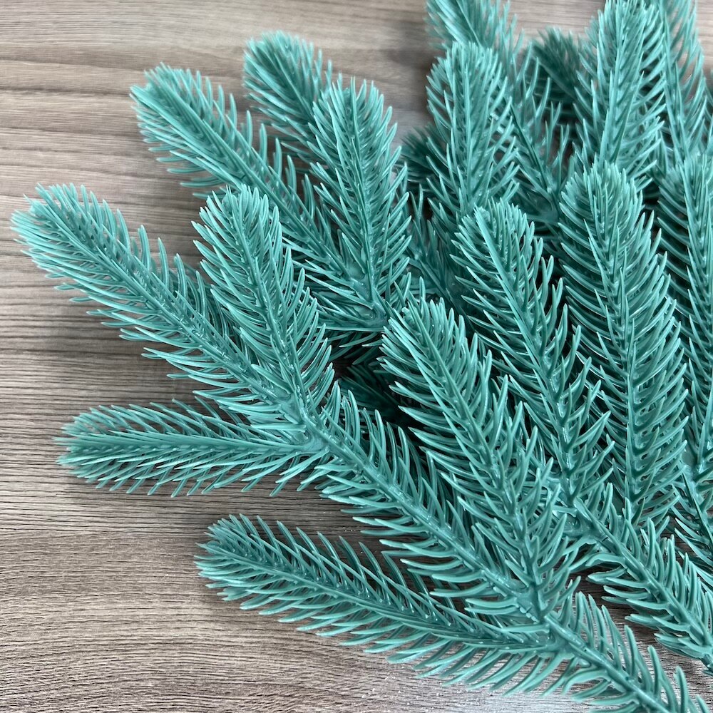 

Искусственные ветки для новогоднего декора хвойные ветки арт. 1255 зеленая, голубая литая ветка