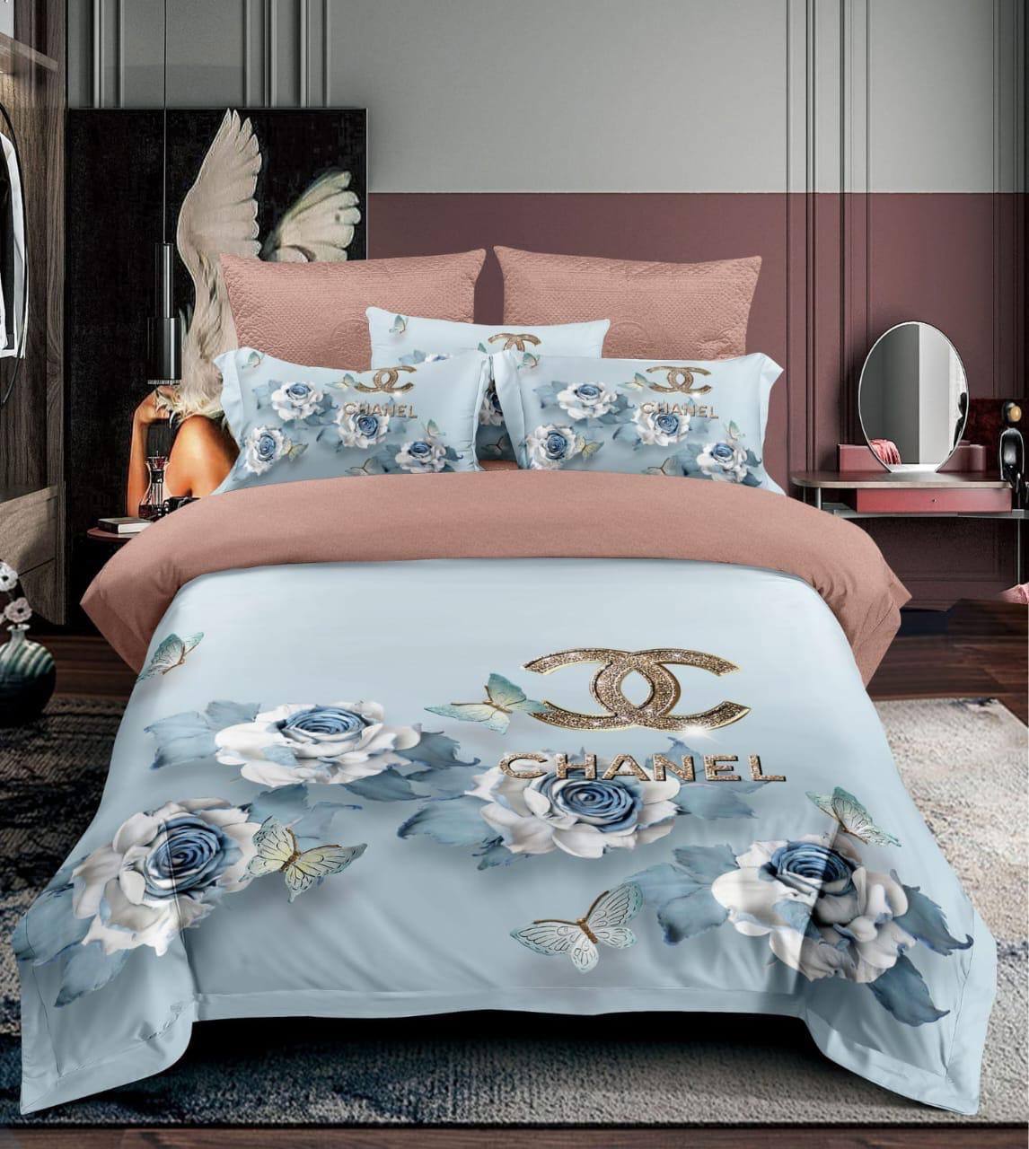 

Комплект Постельного белья Брендовое постельное белье Евро Подарочный набор постельного белья Пододеяльник Простыня Сатин