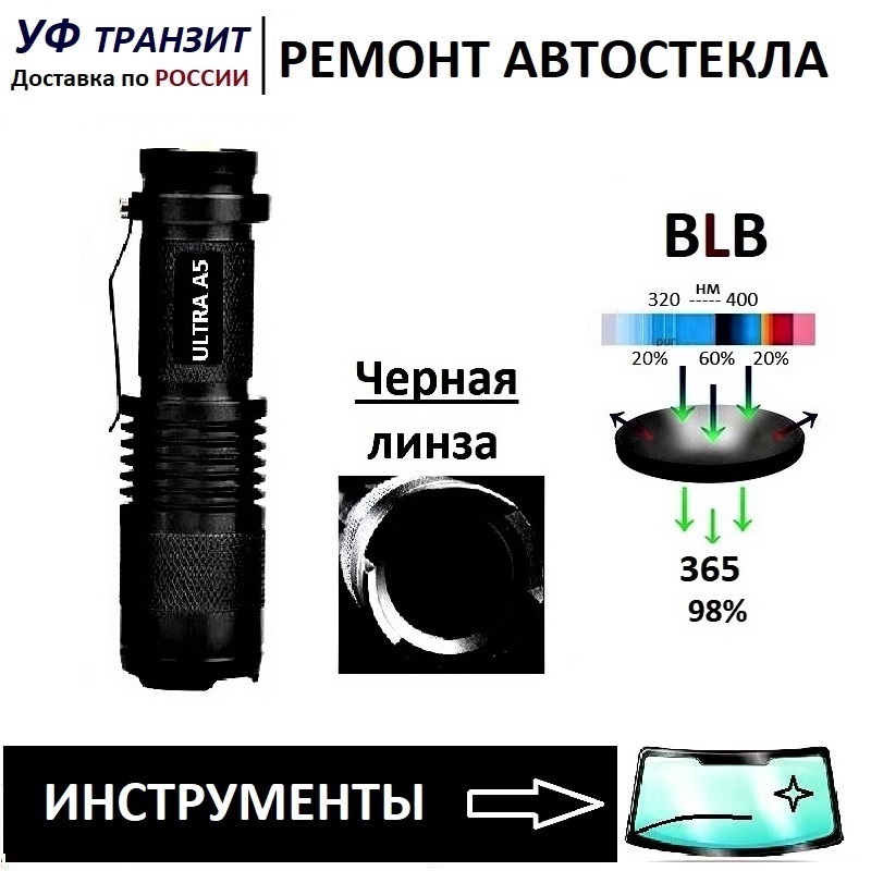 

УФ фонарик "BLB-2" 365нм, 5Вт, масштабируемый