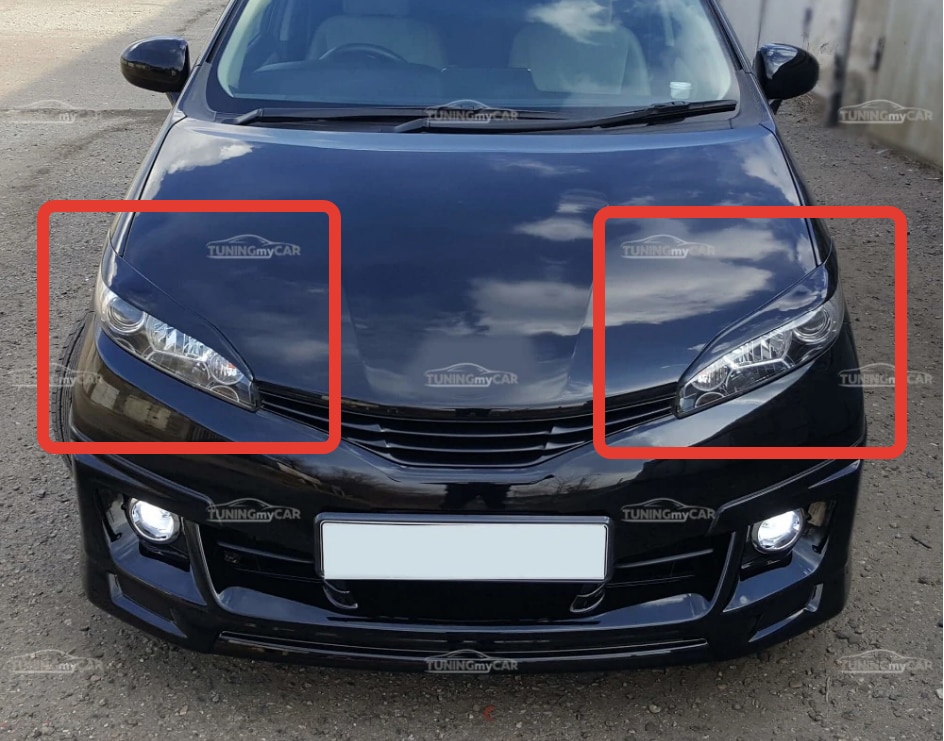 

Реснички накладки на фары для Toyota Wish XE20 2009-2017 Тойота Виш внешний тюнер фар экстерьер молдинги стайлинг АБС пластик