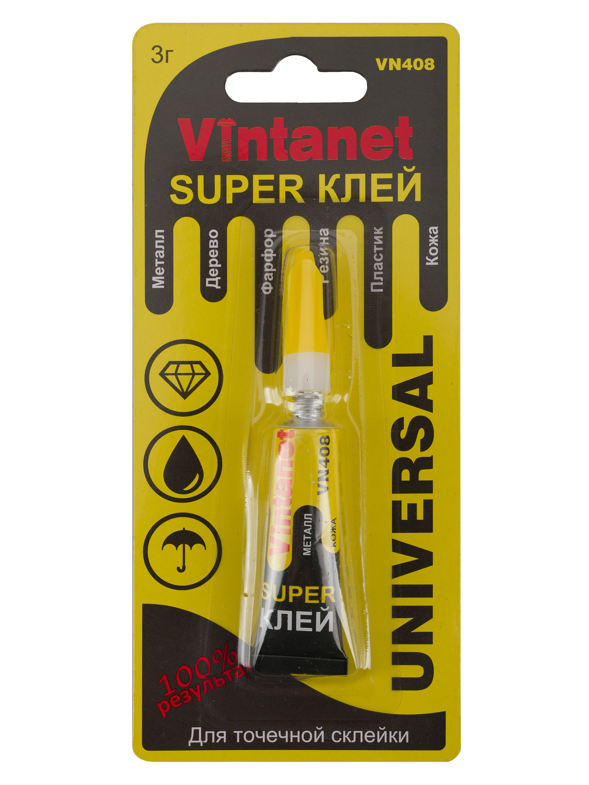 

Клей моментальный цианоакрилатный общего назначения VINTANET VN408 3 г