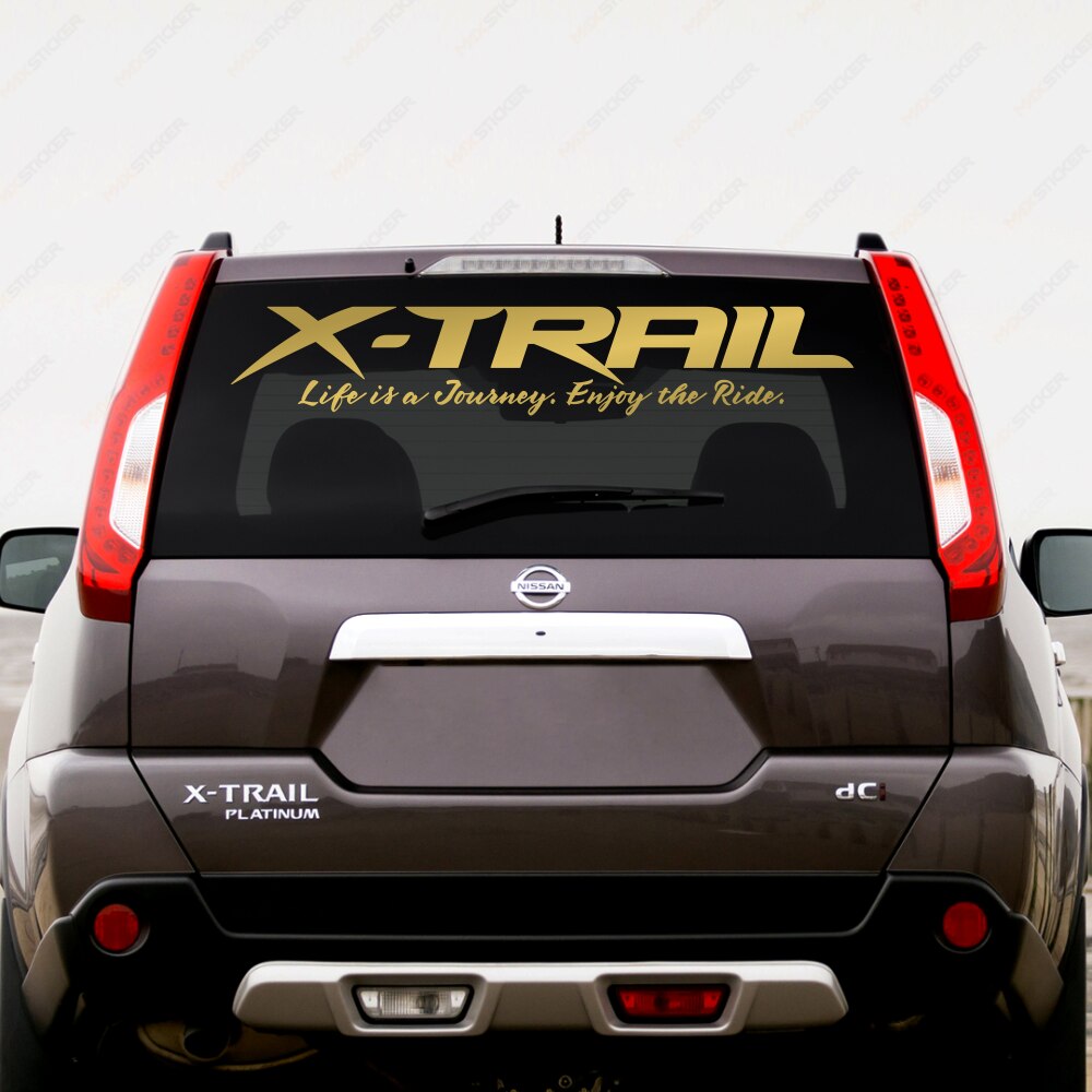 

Наклейка на авто - Nissan X-Trail, стикер на заднее стекло Nissan X-Trail, наклейка на заднее стекло