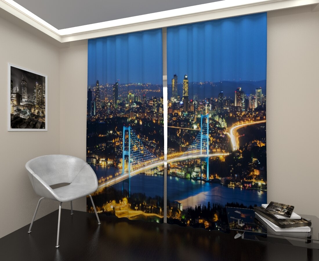 

Фотошторы Art Paula Сатен Блэкаут Ночной город 2 шт