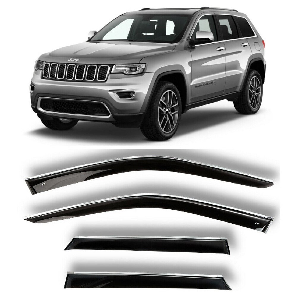 

Дефлекторы окон хром полоска молдинг Cobra Tuning J10810CR на авто Jeep Grand Cherokee WK2 10- ветровики от дождя солнца и ветра
