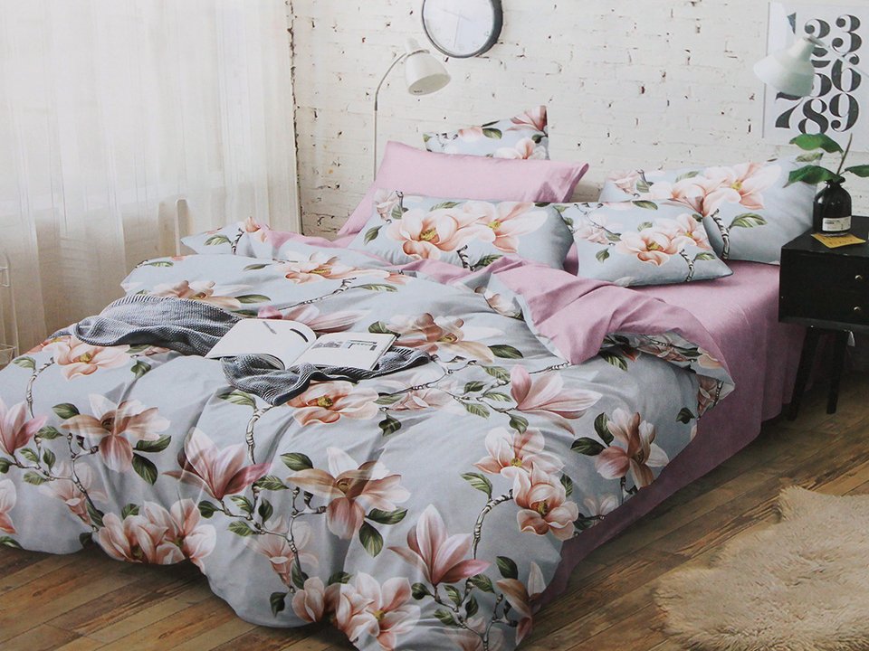 

Комплект постельного белья Евро с простыней на резинке, сатин, хлопок 100%