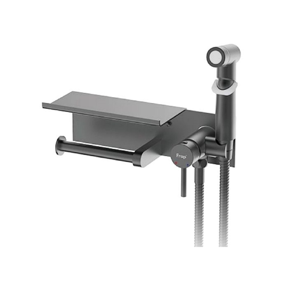 

Frap Латунный смеситель для биде с бумагодержателем, унитаз, лейка для биде, мусульманский душ графит F2075-19