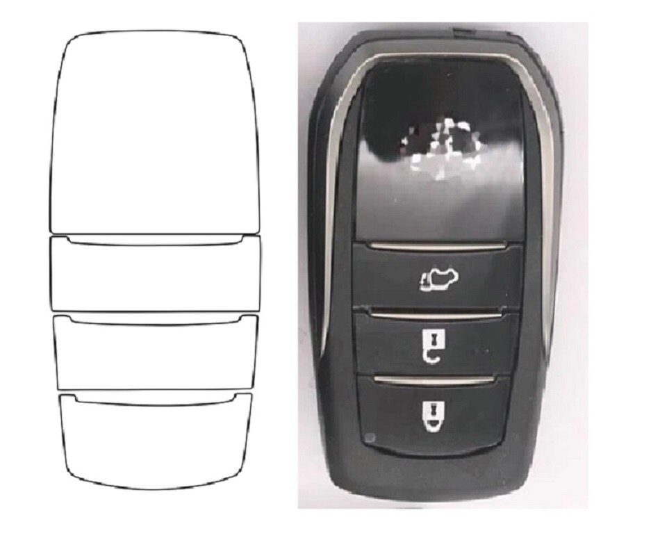 

пленка защитная для ключа авто Toyota прозрачная. толщина: 0,195 мкм. Полиуретан.