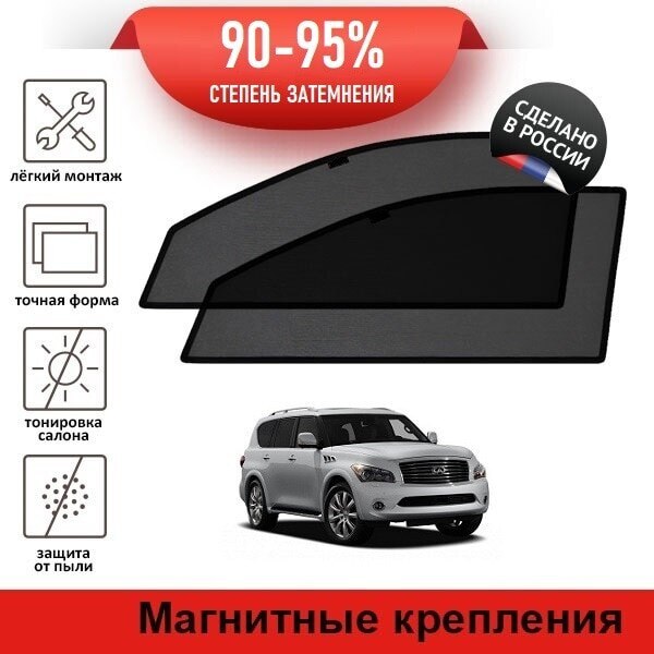 

Каркасные автошторки LATONIK PREMIUM на Infiniti QX56, 2 (2010-2013) на передние двери на магнитах