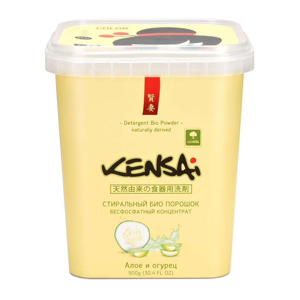

Стиральный порошок KENSAI высококонцентрированный для цветного белья алоэ и огурец 900 гр.