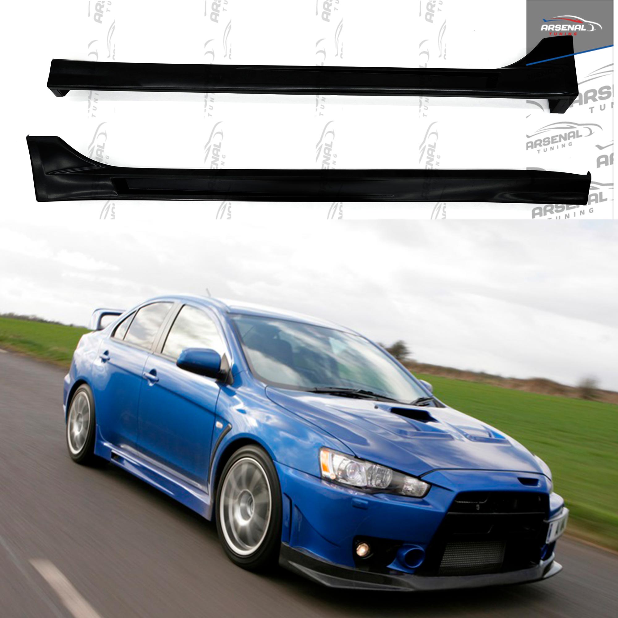 

Накладки на пороги RPM для автомобиля Mitsubishi Lancer X (Митсубиши Лансер 10) (2007-2015)