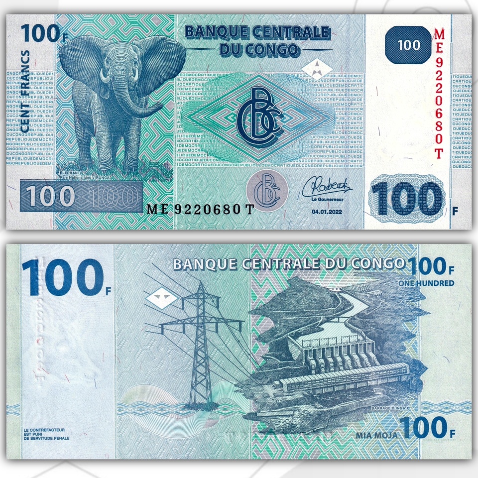 

Конго 100 франков 2022 год