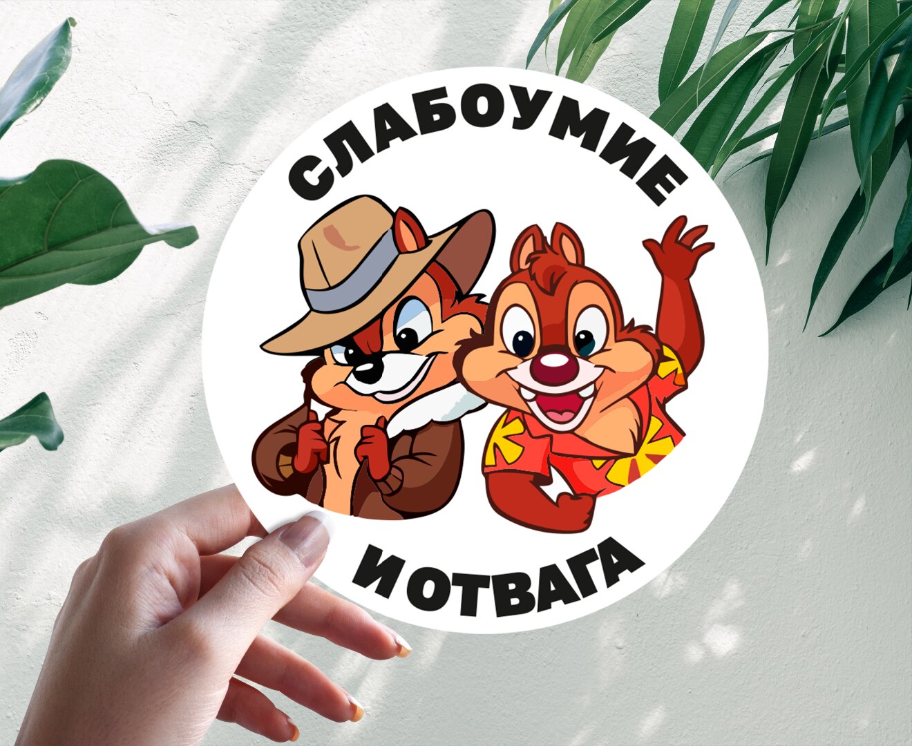 

Автомобильная виниловая цветная наклейка Слабоумие и Отвага, Чип и дейл, Стикер для окна авто