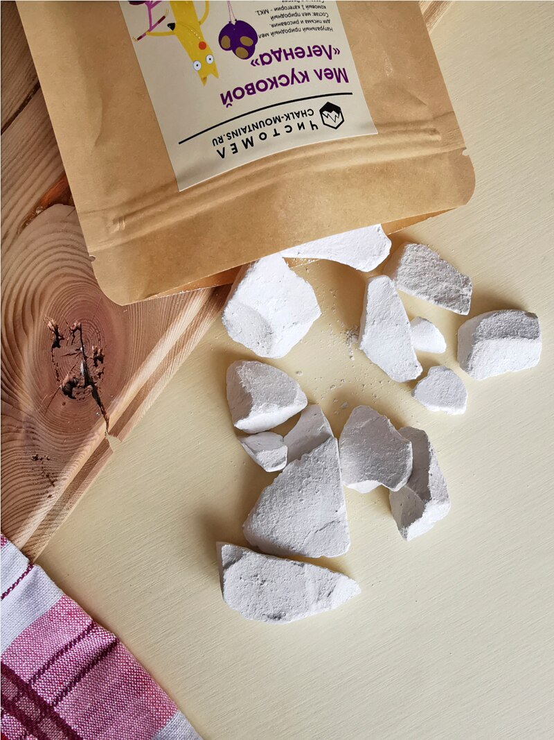 

Мел пищевой природный "Легенда" Мел для еды. Очищен. Безвреден.