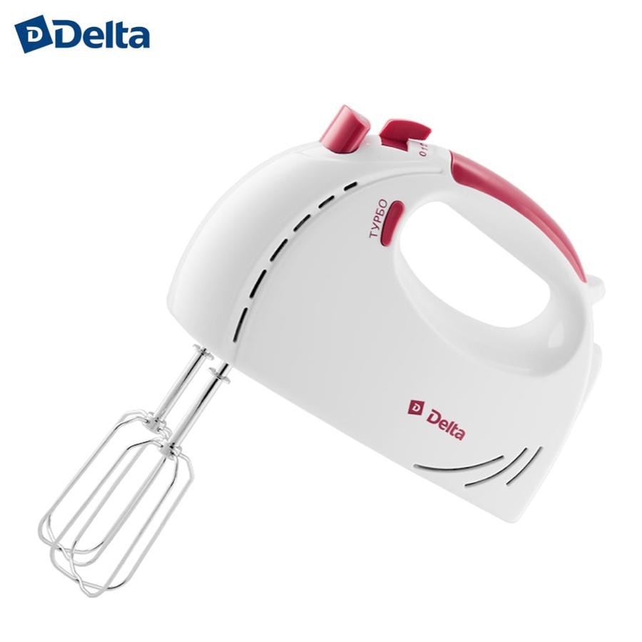 

Миксер DELTA DL-5061, белый с темно сиреневым, мощность 300ВТ, 5 скоростей, режим "ТУРБО"