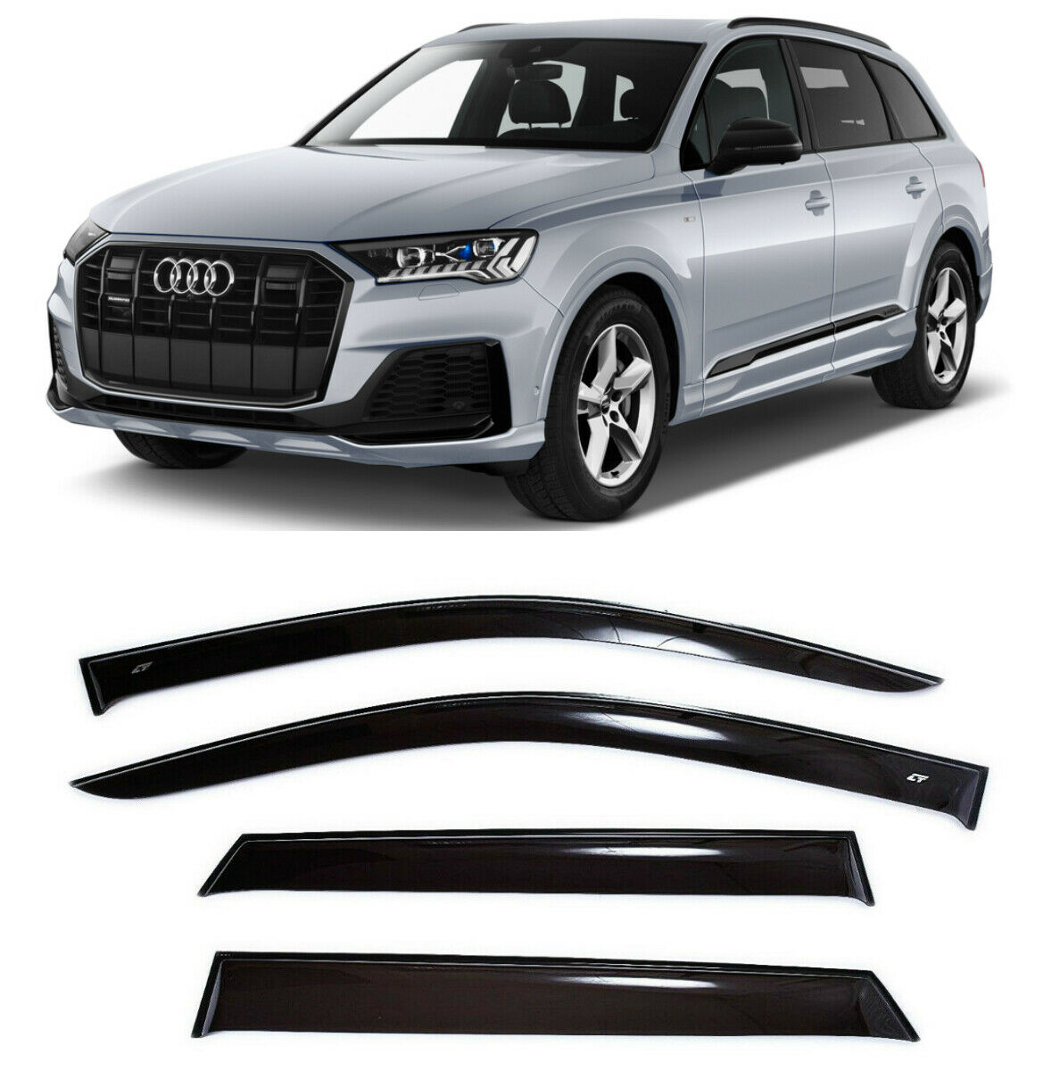 

Дефлекторы окон Cobra Tuning A12915 на авто Ауди КУ7 (4М) 2 ll 5 дв. 2015- н.в. 4 шт./комп. ветровики от дождя солнца и ветра