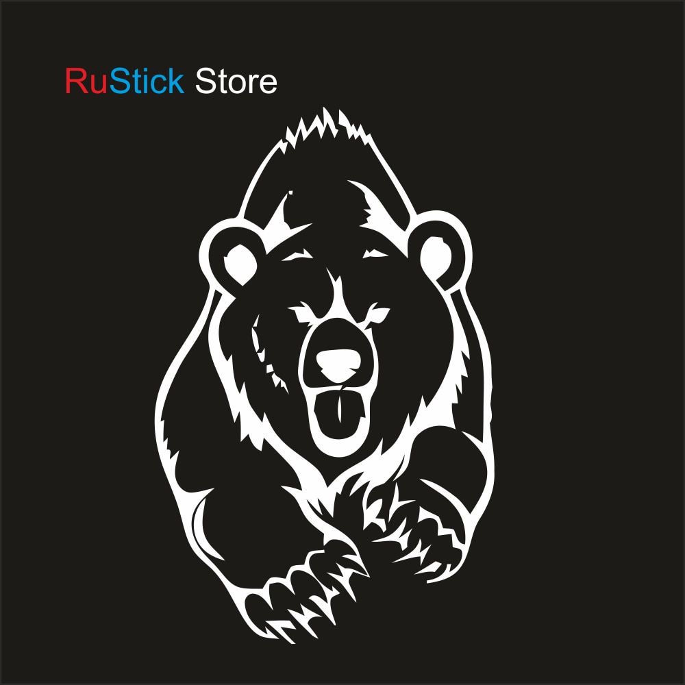 

Наклейка на автомобиль Бегущий Медведь, наклейка на капот, кузов, интерьерная наклейка, декор на стену