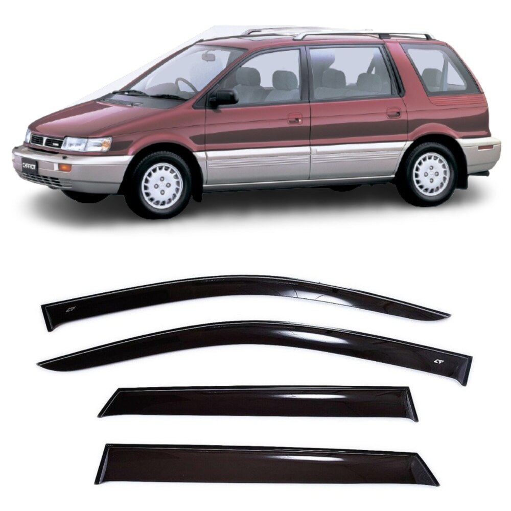 

Дефлекторы окон Cobra Tuning на авто Митсубиси Шариот 2 ll Компактвэн 1991-1997 4 шт./комп. ветровики от дождя солнца и ветра
