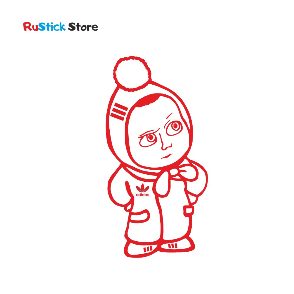 

Наклейка на авто Маша в спортивном костюме наклейки без фона, маша медведь, прикольные наклейки