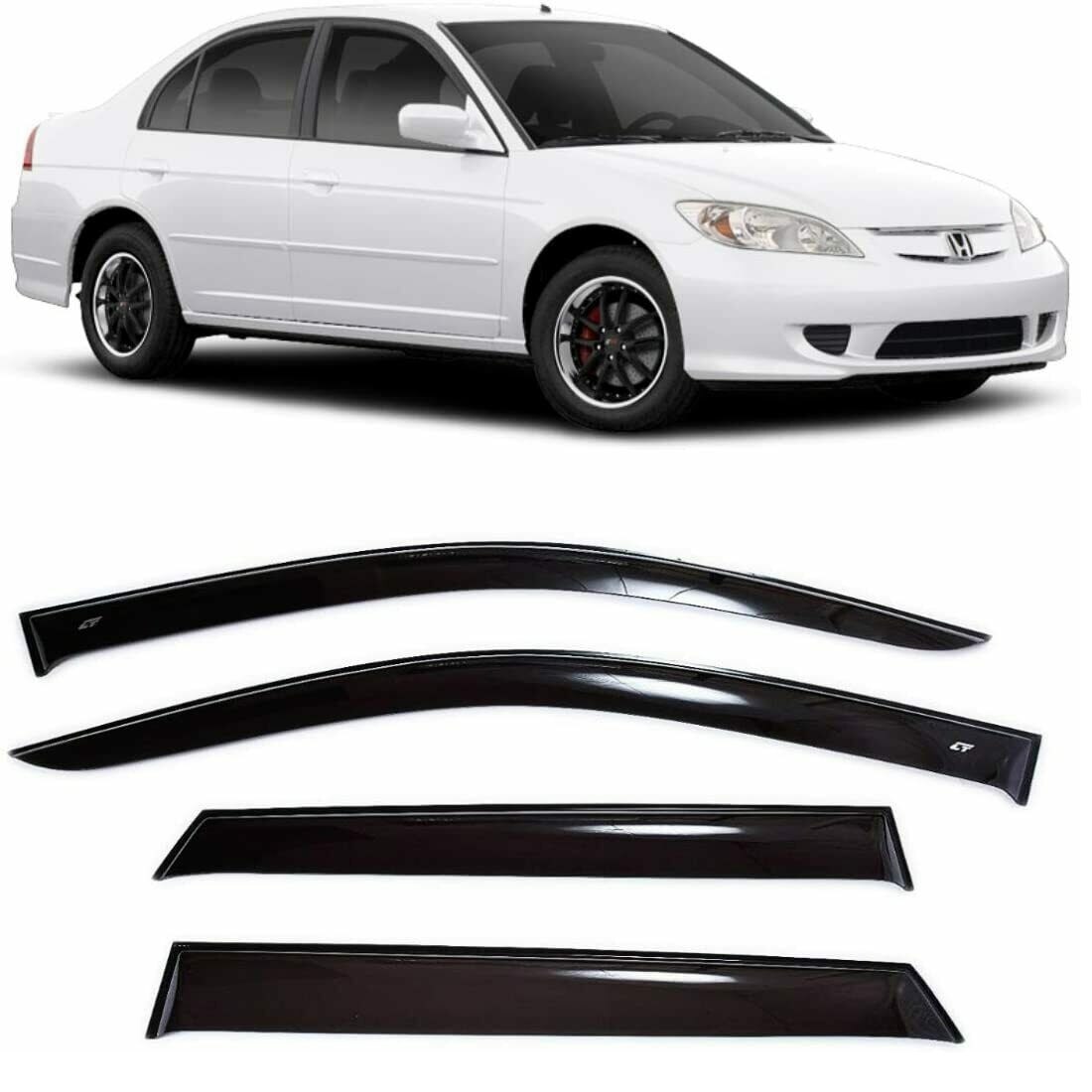 

Дефлекторы окон Cobra Tuning H10401 на авто Хонда Цивик 7 VII Сд Седан 2001-2005 4 шт./комп. ветровики от дождя солнца и ветра