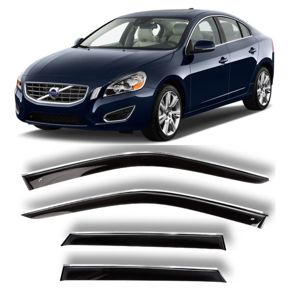 

Дефлекторы окон хром полоска молдинг Cobra Tuning V10910CR на авто Вольво S60 II Сд 2010-2017 ветровики от дождя солнца и ветра