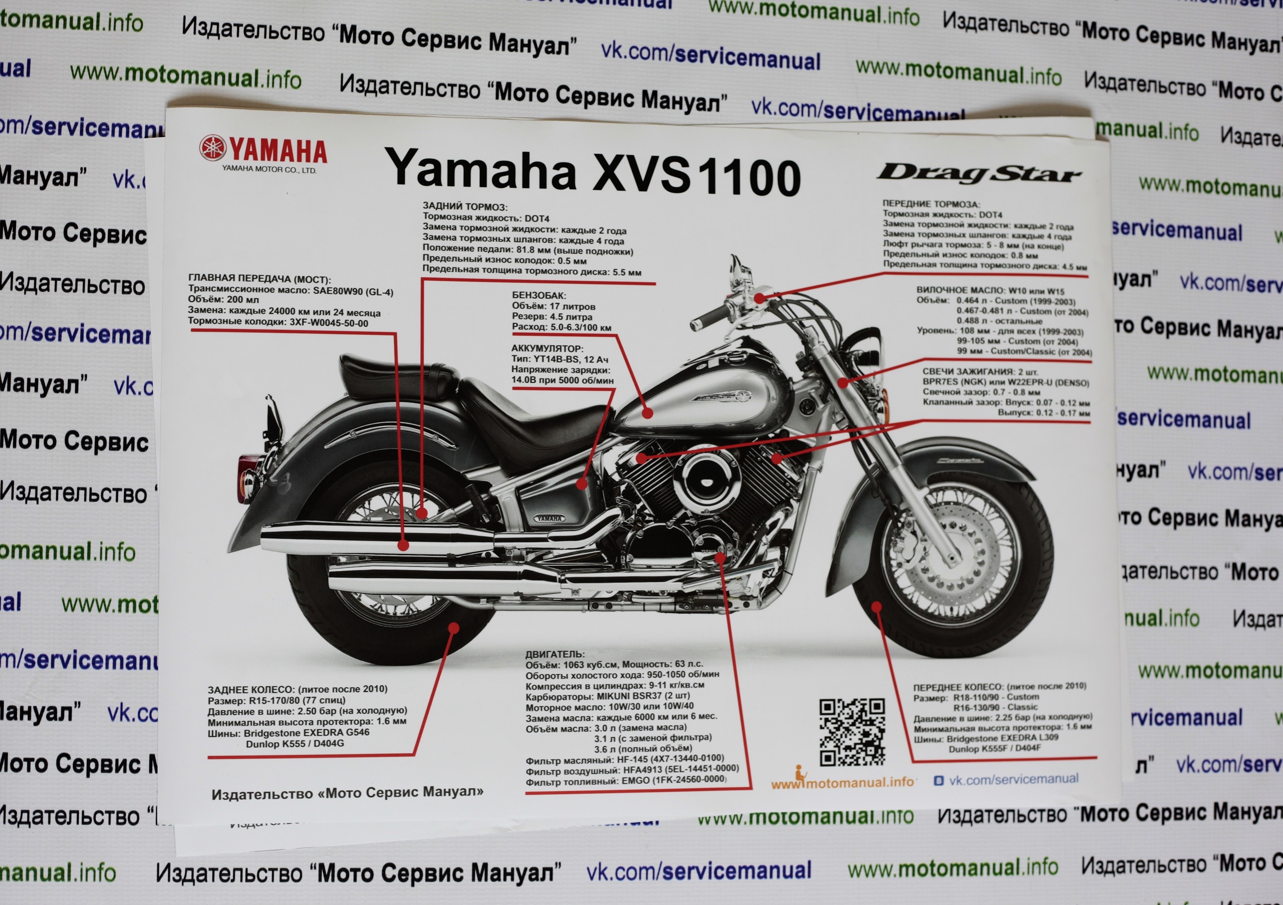 

Плакат на мотоцикл Yamaha XVS1100 "DragStar"