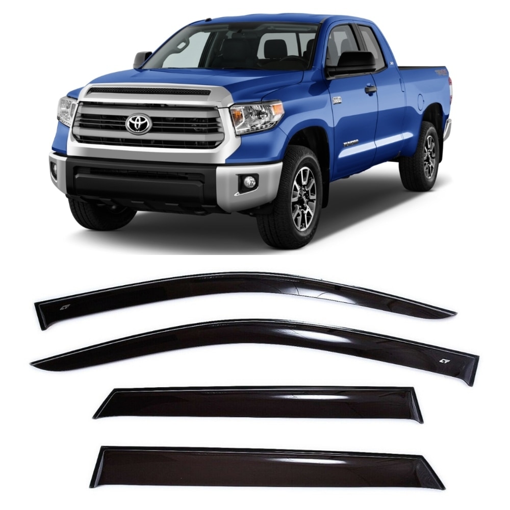 

Дефлекторы окон Cobra Tuning T28107 на авто Тойота Тундра ll Двойная Каб. 2007-2020 4 шт/комп. ветровики от дождя солнца и ветра