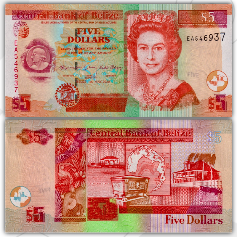 

Белиз 5 долларов 2020 год unc