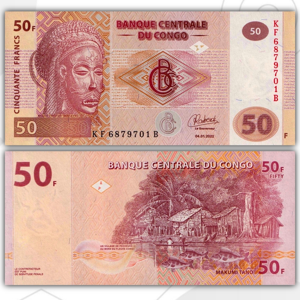 

Конго 50 франков 2022 года