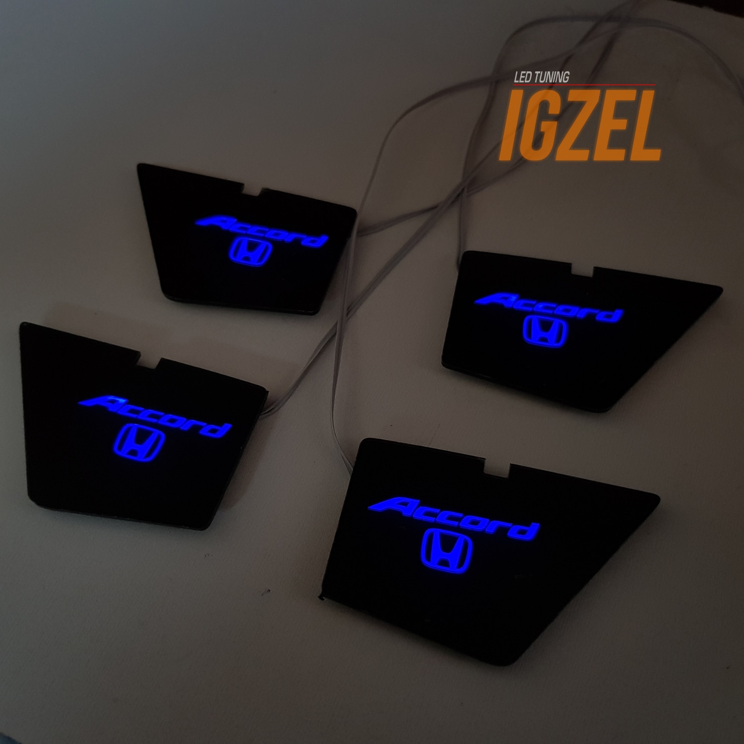 

Светодиодная подсветка салона автомобиля IGZEL для Honda Accord 8, Led накладка дверных ручек светящаяся вставка, тюнинг