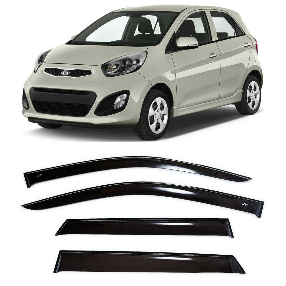 

Дефлекторы окон Cobra Tuning K12410 на авто Kia Picanto 2 ll Hb 5d 2011-2016 4 шт./комп. ветровики от дождя солнца и ветра
