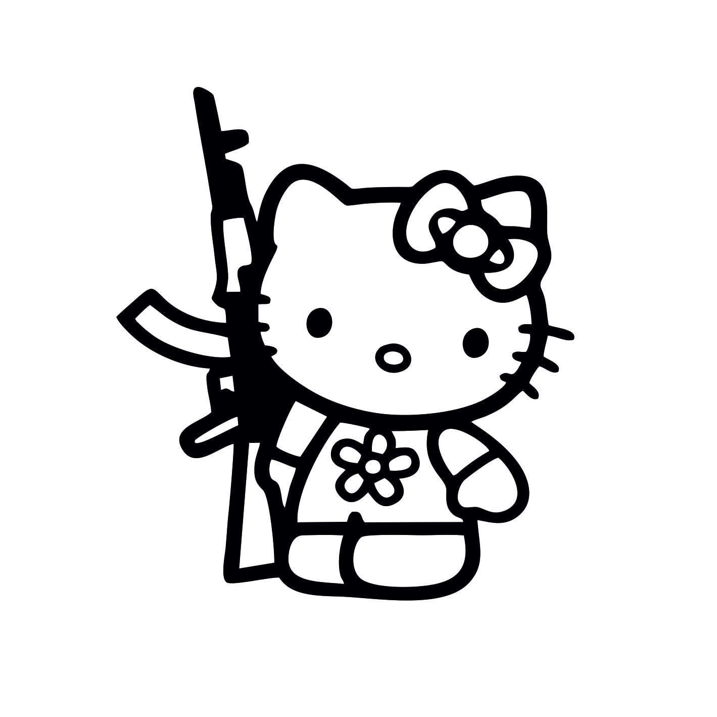 

Виниловая наклейка на машину " Hello Kitty c автоматом АК-47", стикеры (автомобильные товары), для девушек
