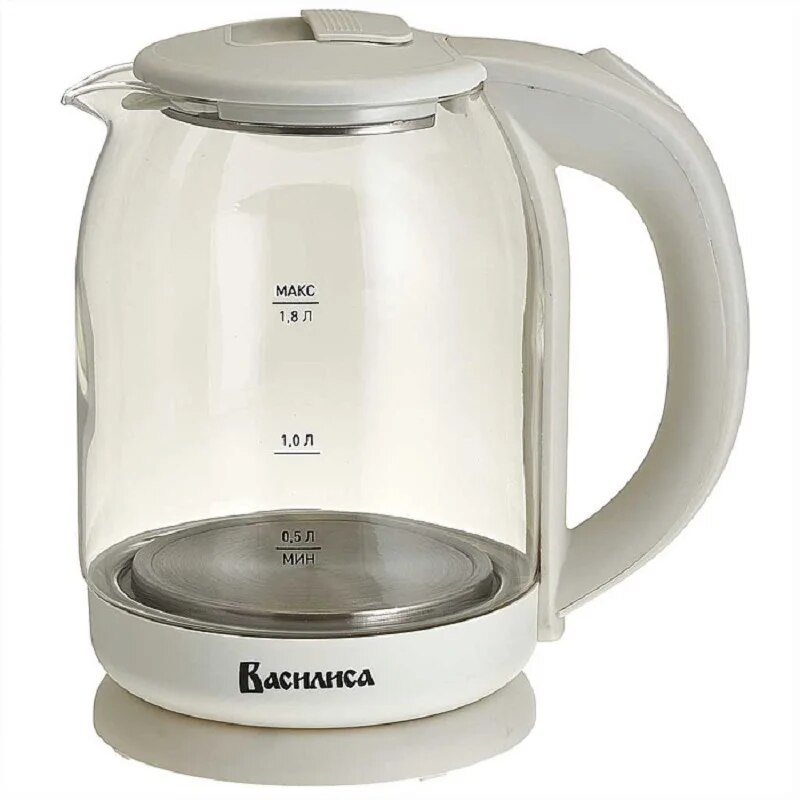 

Чайник электрический 1500 Вт. объем 1,8 л ВАСИЛИСА ВА-1035 зеленый, белый.