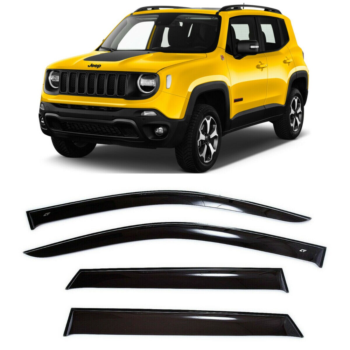 

Дефлекторы окон Cobra Tuning J11314 на авто Jeep Renegade (BU) 2014- н.в. 4 шт./комп. ветровики от дождя солнца и ветра