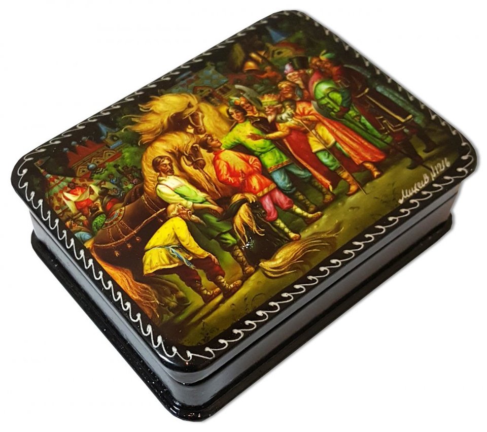 

Шкатулка лаковая с элементами ручной росписи Конек-Горбунок, Сказка А.С. Пушкина