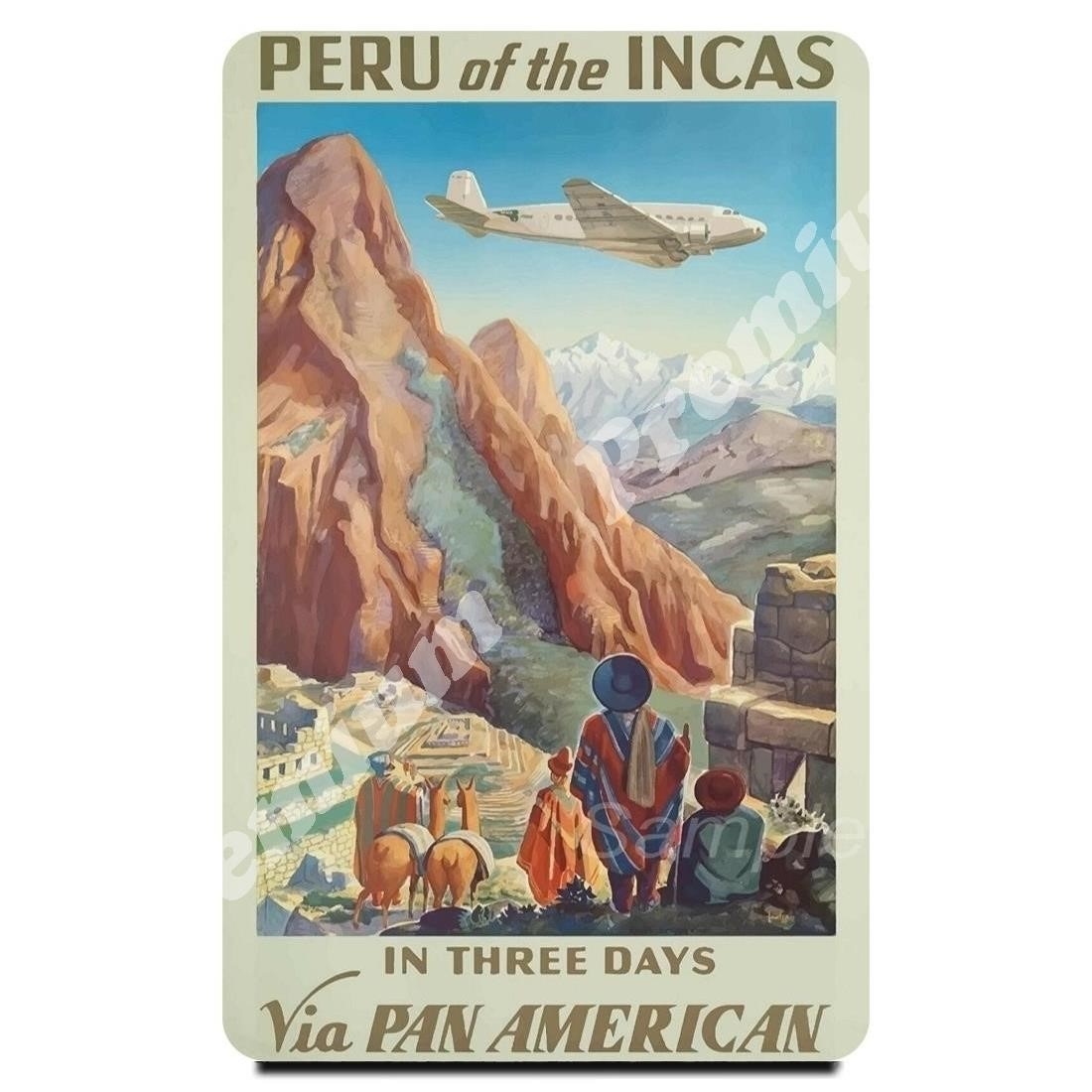 

Перу Сувенирный магнит Винтажный туристический плакат