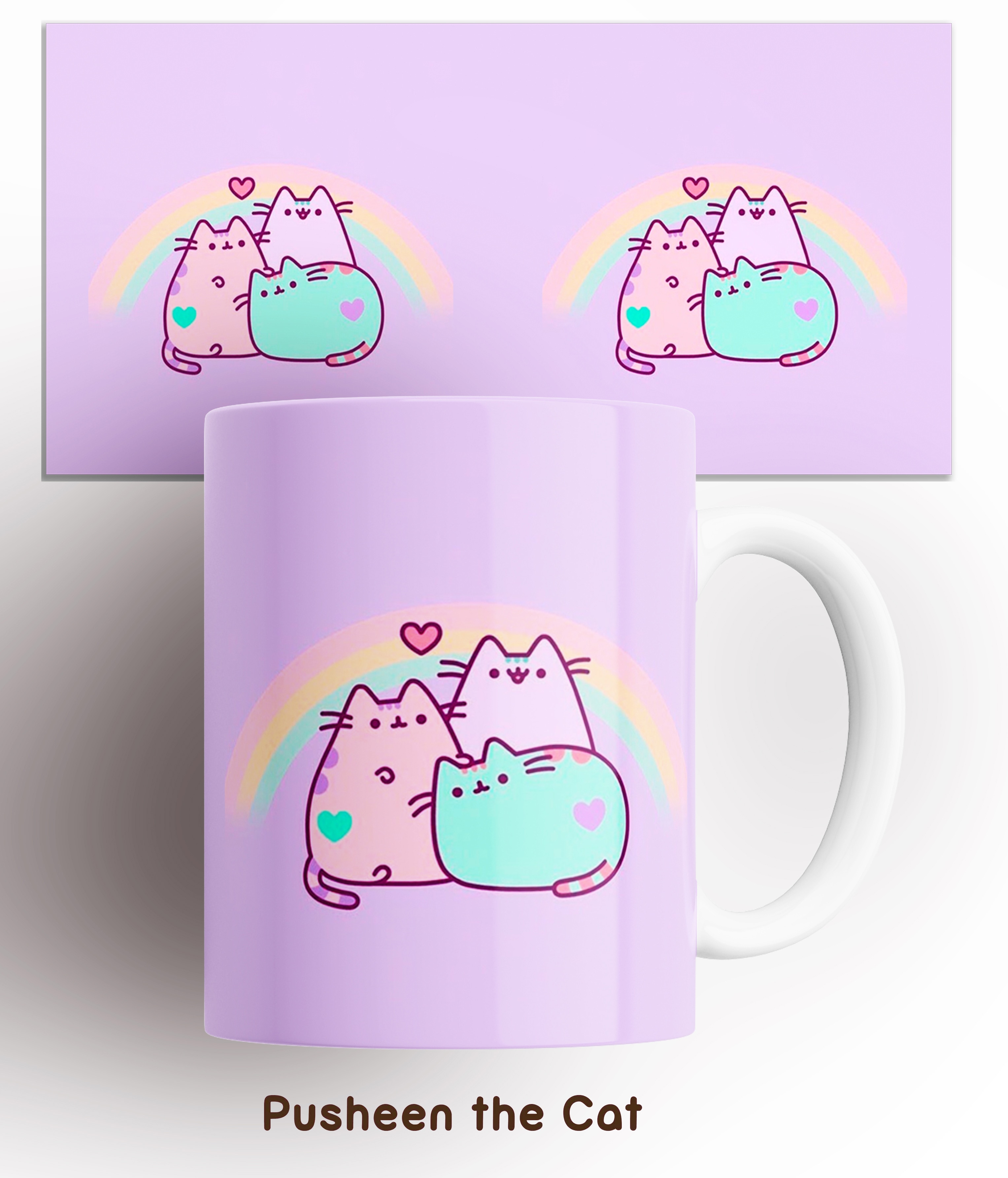 

Кружка Кот Пушин/Pusheen Cat/радуга/rainbow/с прикольной картинкой/КР160454/330 мл