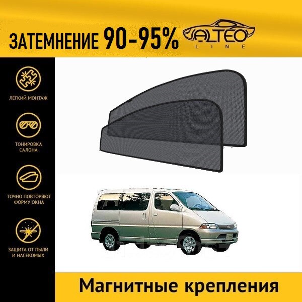 

Каркасные автошторки ALTEO PREMIUM на Toyota Hiace Regius (1997-1999) на передние двери