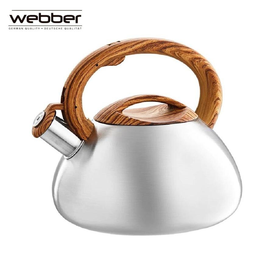 

Чайник со свистком 3 л Webber BE-0593 сатин, дерево