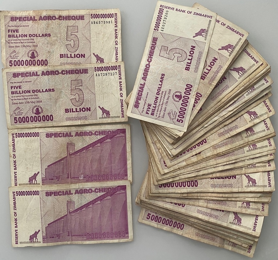 

Зимбабве. 5000000000 (5 миллиардов) долларов 2008 год