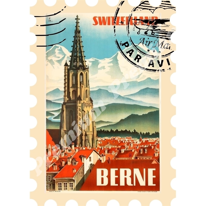 

Швейцария Сувенирный магнит Винтажный туристический плакат