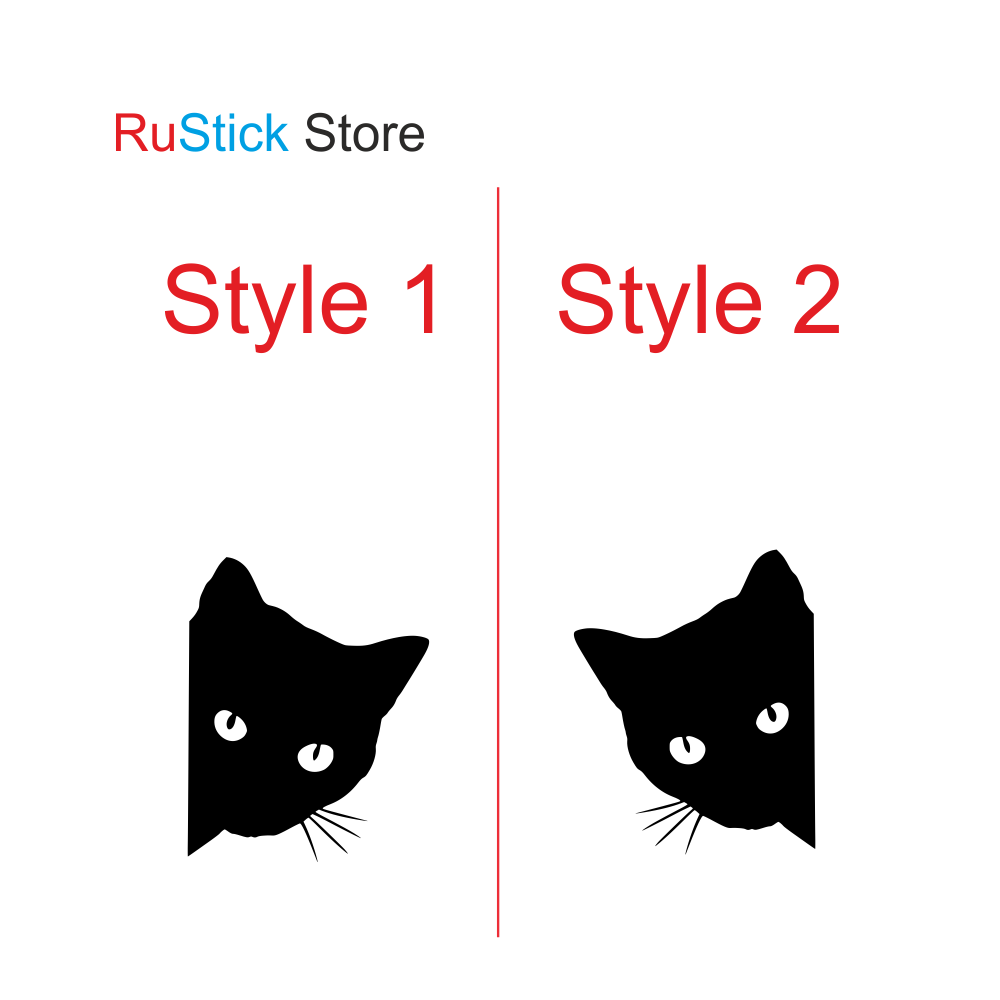 

Наклейка Кошка выглядывает (наклейка на автомобиль, для стен, холодильник, шкаф, окна, межкомнатные двери)