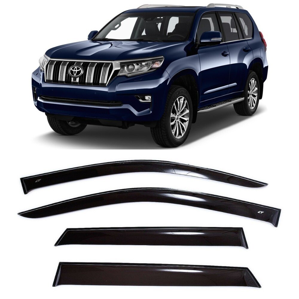 

Дефлекторы окон Cobra Tuning на авто Тойота Ленд Крузер Прадо 150 5 дв. 2009- н.в. 4 шт./комп. ветровики от дождя солнца и ветра