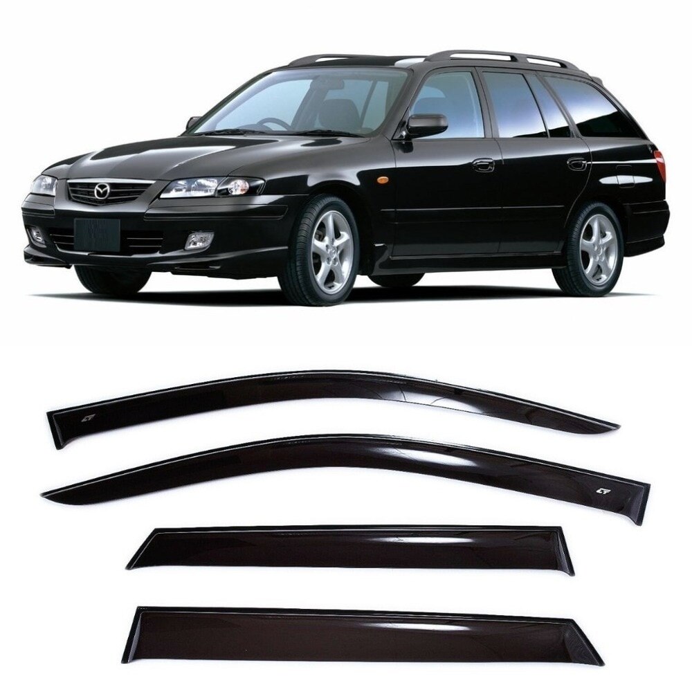 

Дефлекторы окон Cobra Tuning M23498 на авто Mazda 626 (GW) Wagon 1998-2002 4 шт./комп. ветровики от дождя солнца и ветра