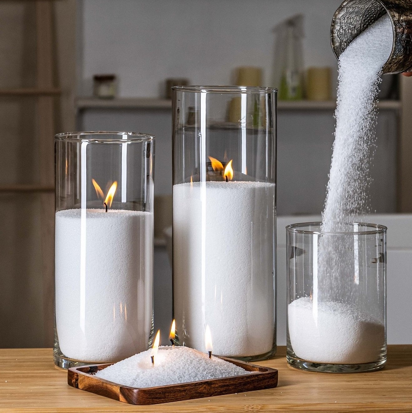 

Насыпные свечи натуральные ROScandles восковые не ароматизированные 1 кг насыпного воска + фитиль вощеный 2 м