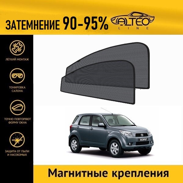 

Каркасные автошторки ALTEO PREMIUM на Daihatsu Terios, 2 (2006-2009) на передние двери