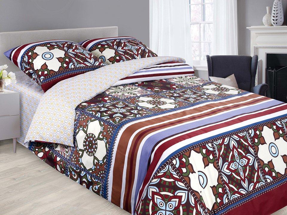 

Комплект постельного белья 1,5-спальный, сатин, хлопок 100%