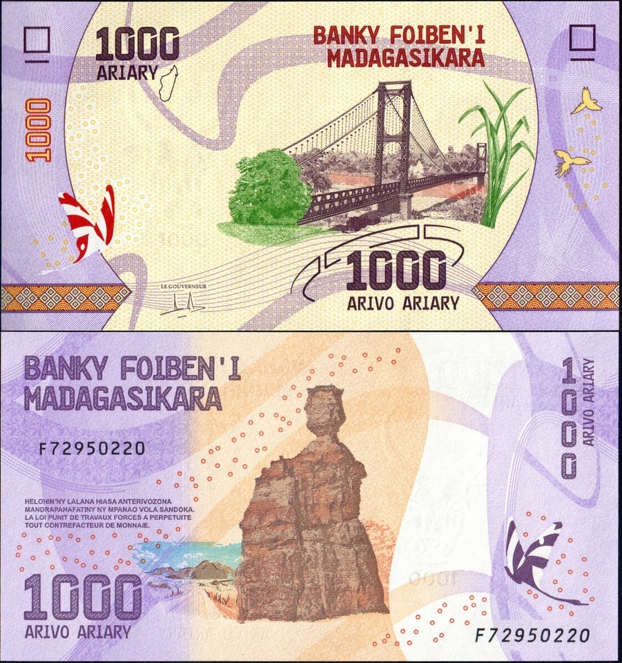 

Мадагаскар ( Африка ) 1000 Ариари 2017 (2023) года UNC